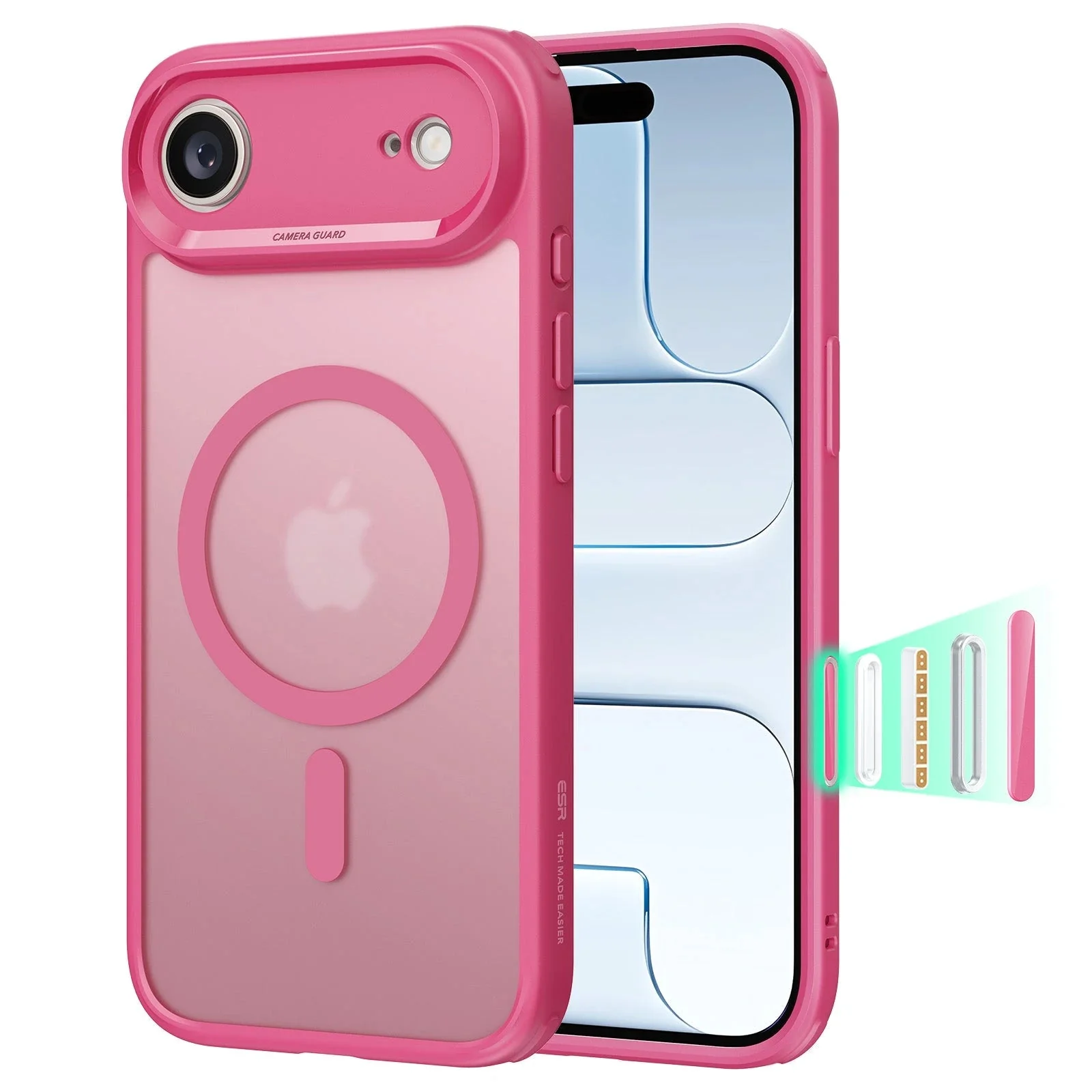 iPhone Air Classic Hybrid Magnetic Case (Camera Control) - Frosted Pink