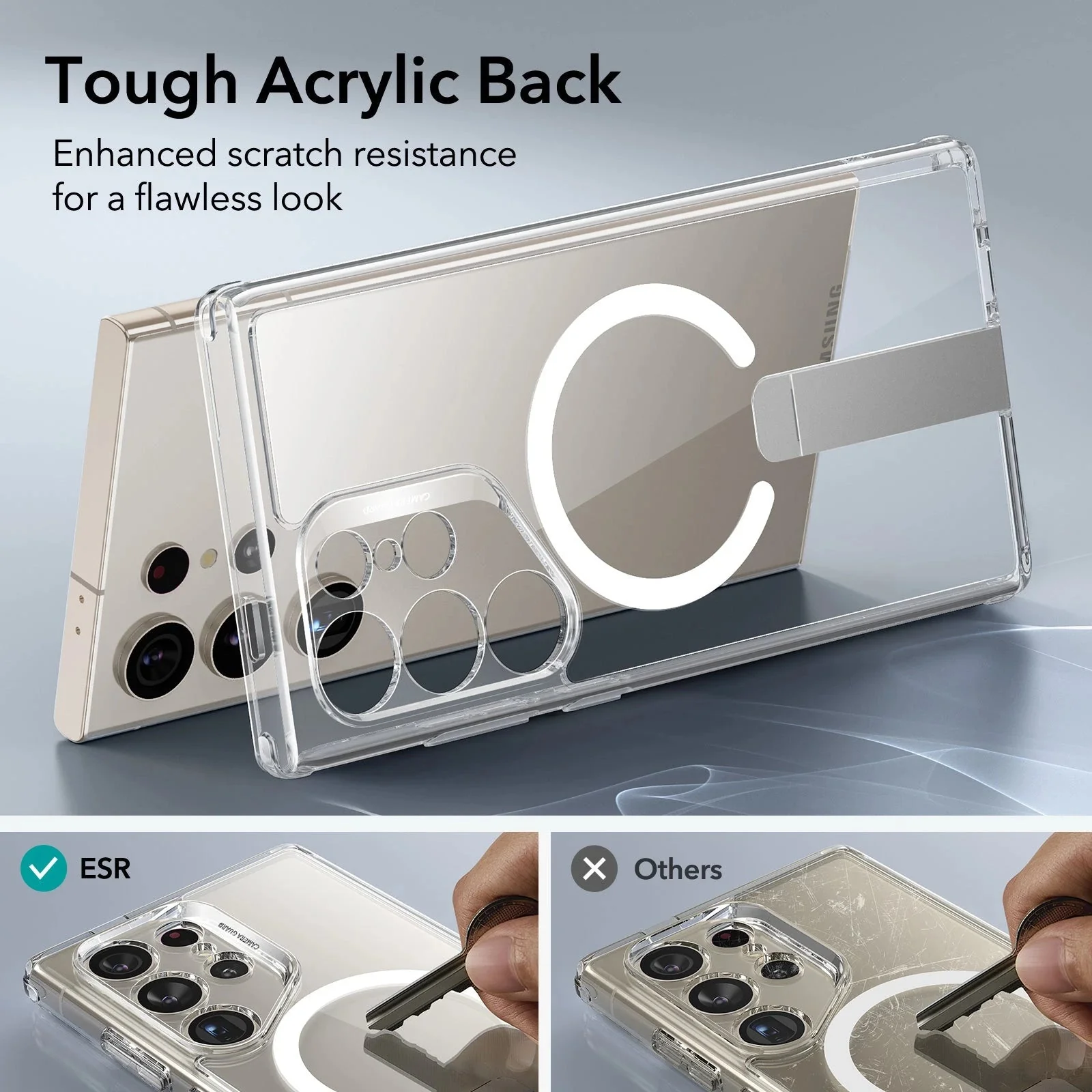 Galaxy S24 Ultra Boost Flickstand Case (HaloLock) - Clear - Image 8