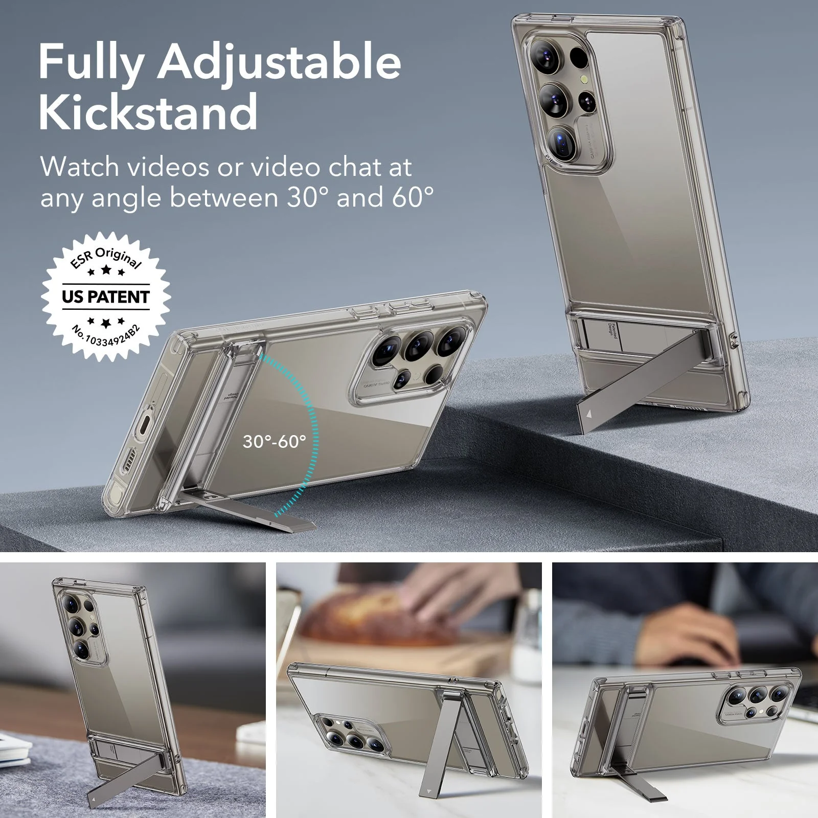 Galaxy S24 Ultra Boost Kickstand Case - Clear Grey - Image 2