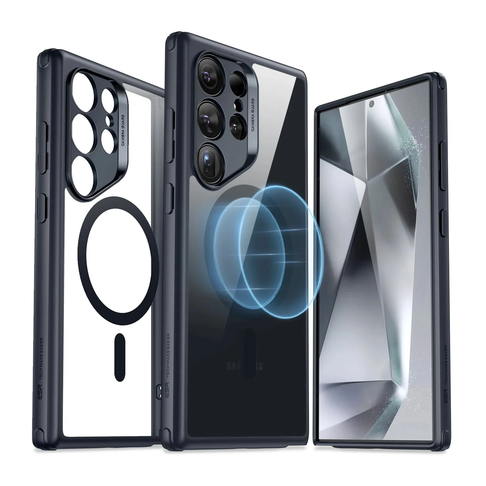 Galaxy S24 Ultra Classic Hybrid Case (HaloLock) - Clear Black