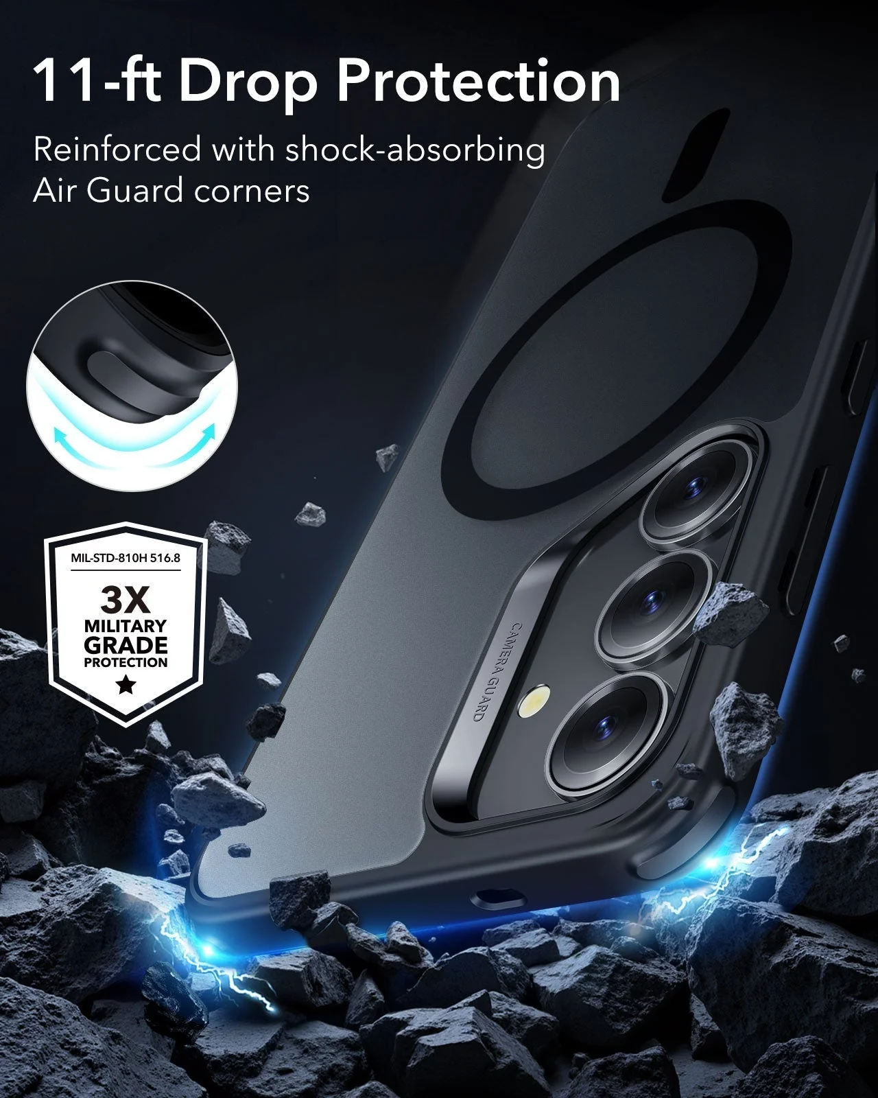 Galaxy S25+ HaloLock Classic Hybrid Case - Clear - Image 4