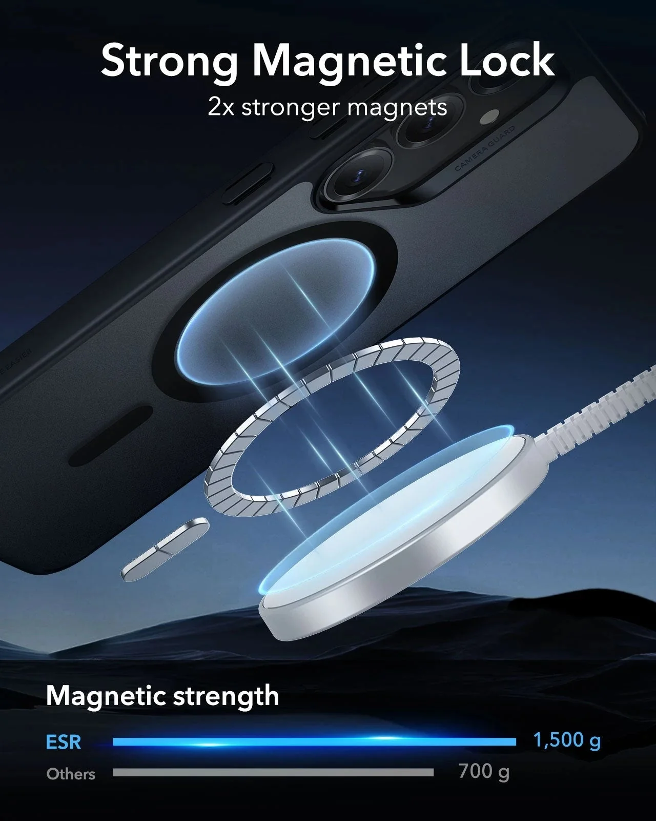 Galaxy S25+ HaloLock Classic Hybrid Case - Frosted Black - Image 3