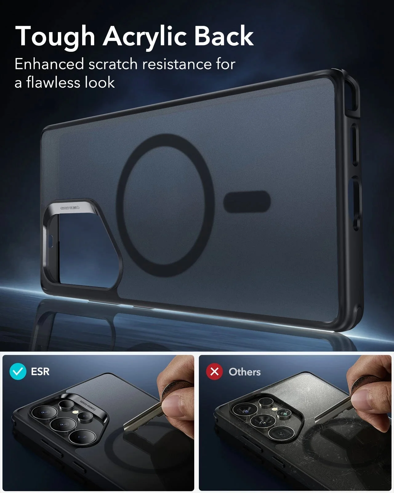 Galaxy S25 Ultra HaloLock Classic Hybrid Case Privacy Protection Bundle - Frosted Black - Image 5