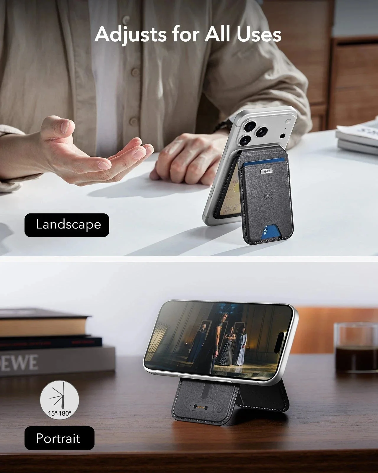 Geo Magnetic Wallet Stand -  Black - Image 9