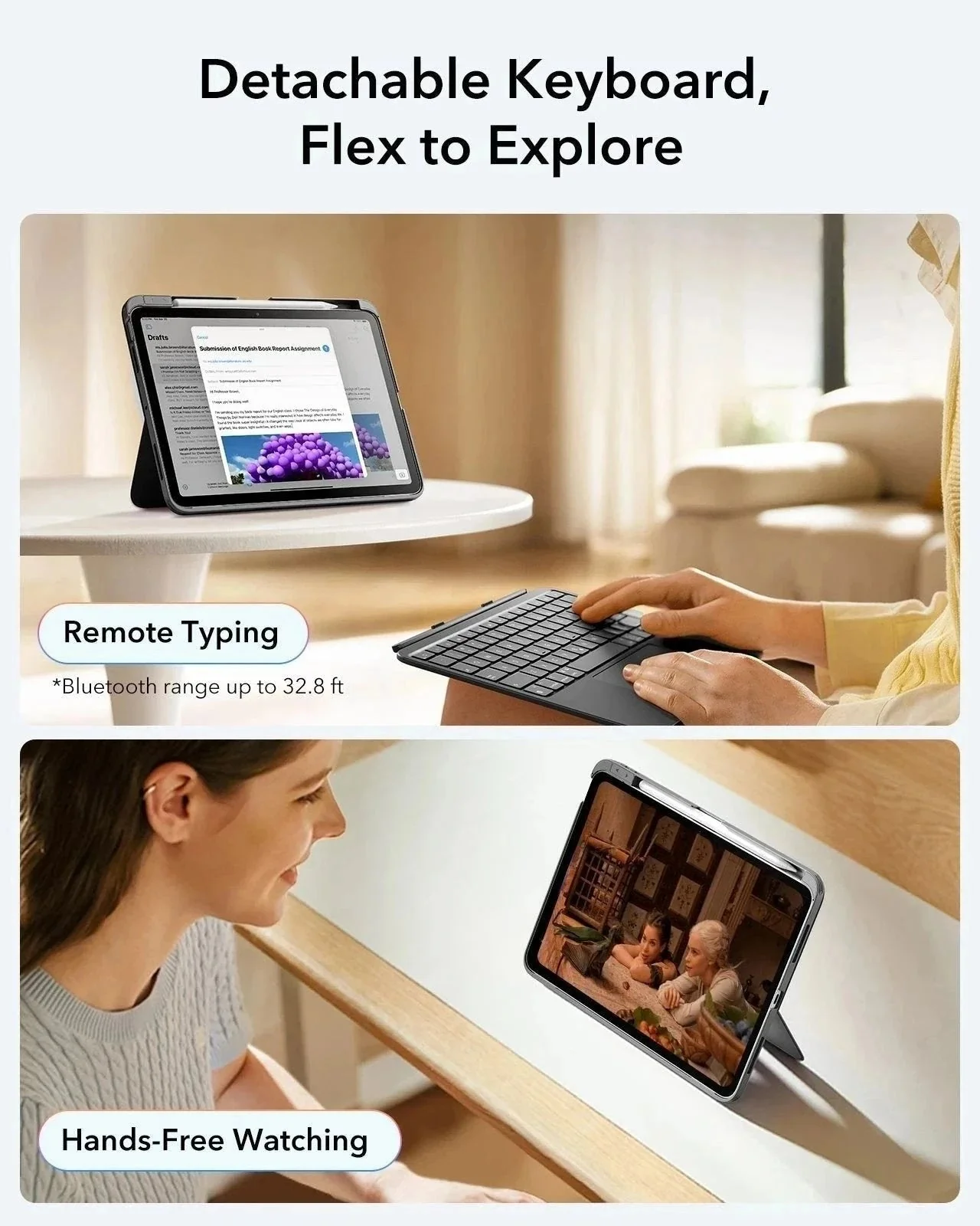 iPad 11" (A16) 2025 Flexible Tastaturhülle (abnehmbar) - DE Layout-Dark Gray - Image 4