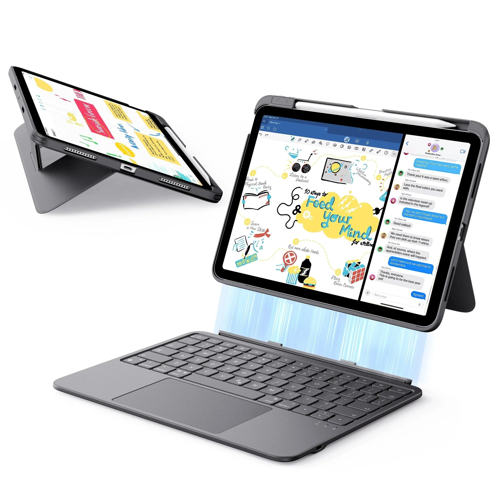 iPad Air 11" (6. Gen) 2024 Flexible Tastaturhülle (abnehmbar) - DE Layout -Dark Gray - Image 2