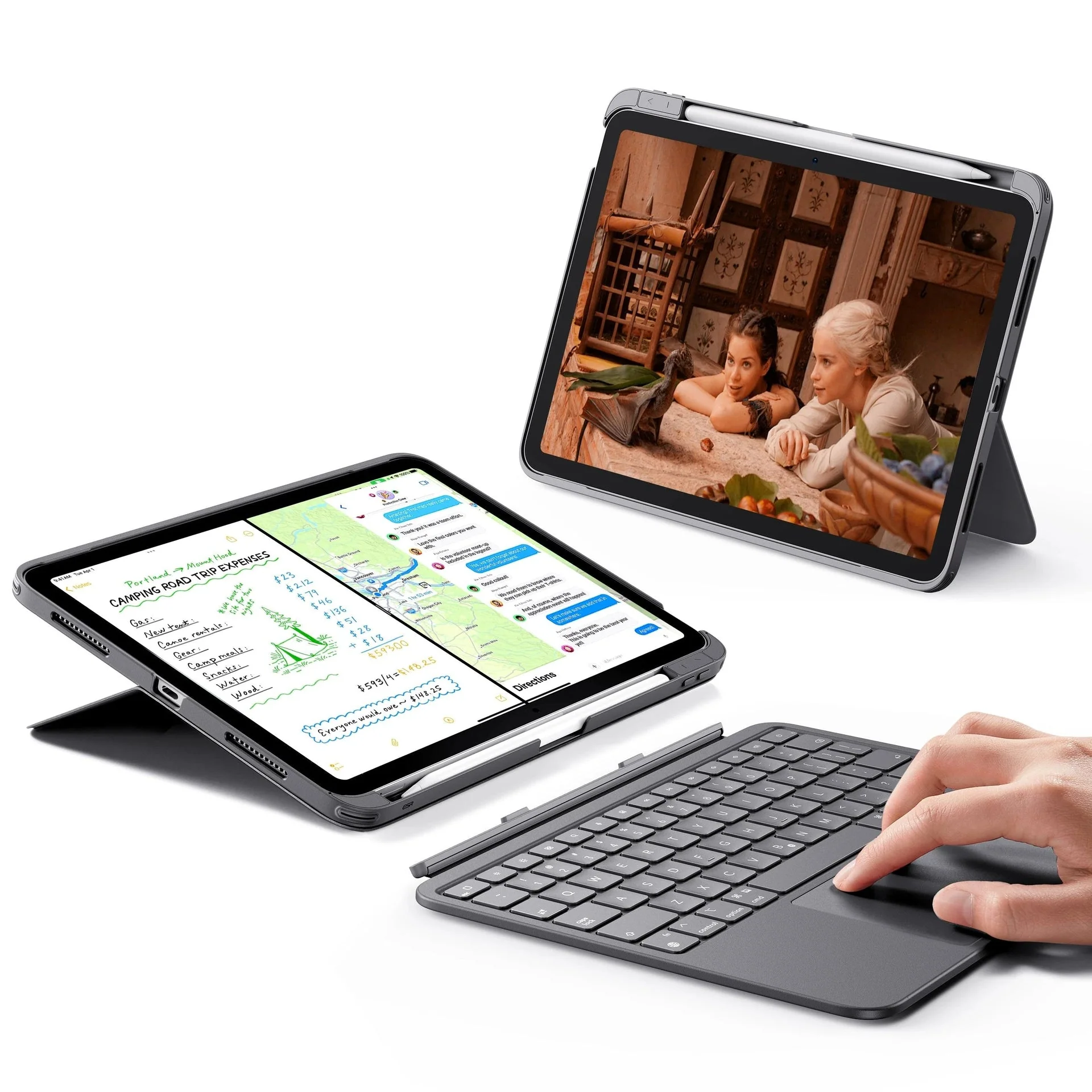 iPad Air 11" (M3) 2025 Flexible Tastaturhülle (abnehmbar) - DE Layout -Dark Gray