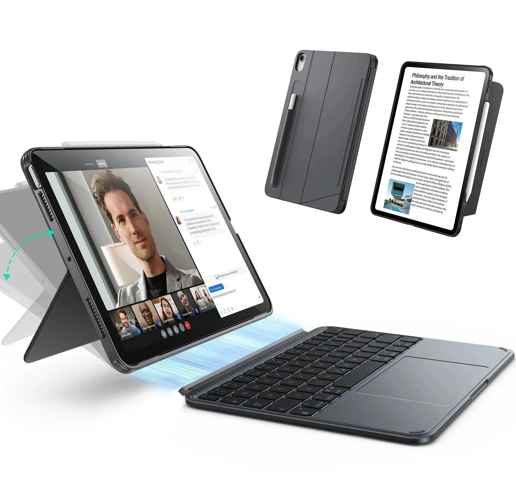 iPad Air 11" (M3) 2025 Shift Tastaturhülle (abnehmbar)  - DE Layout - Dark Gray