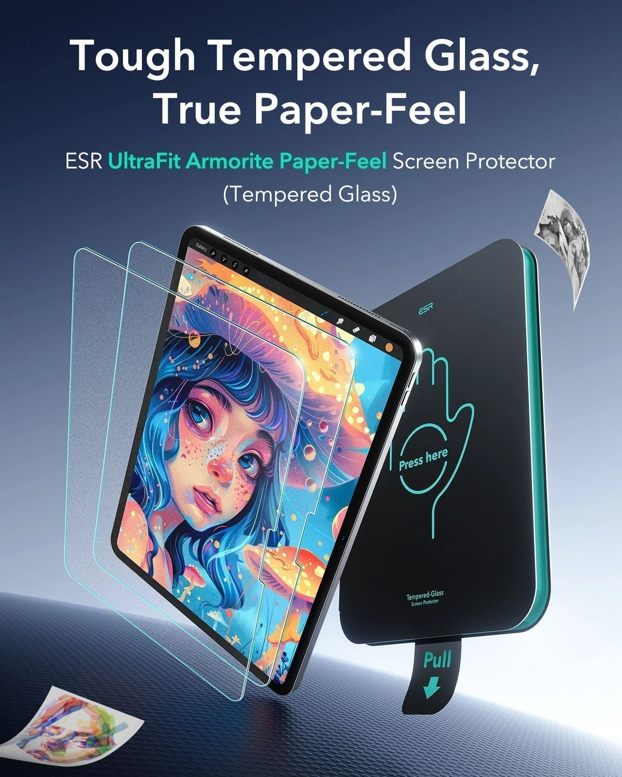 iPad Pro 11" (2025) Bundle Shift Magnetic Case & Armorite® Paper-Feel Protection - Gray - Image 9