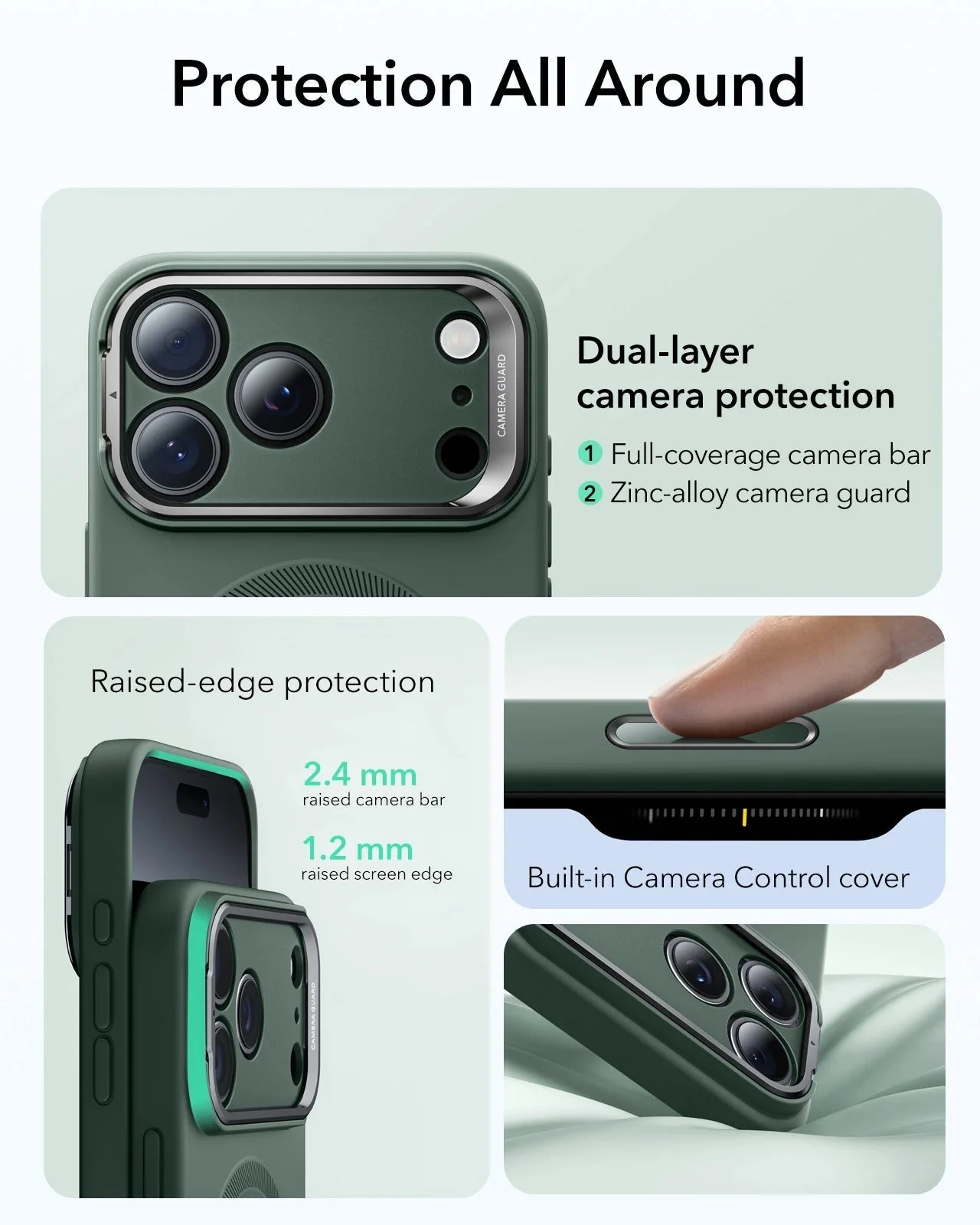 iPhone 17 Pro Cloud Soft Magnetic Case (Camera Control, Stash Stand) - Olive Green - Image 4