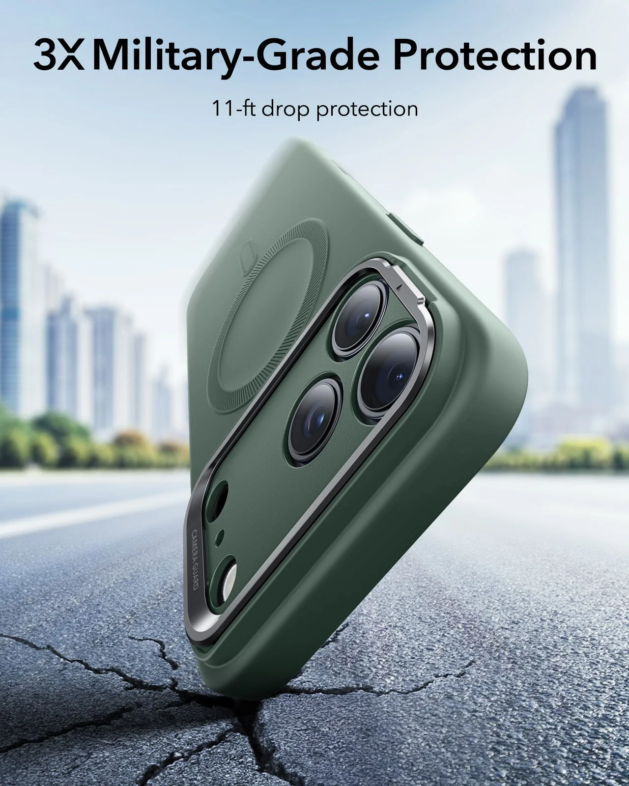 iPhone 17 Pro Cloud Soft Magnetic Case (Camera Control, Stash Stand) - Olive Green - Image 5
