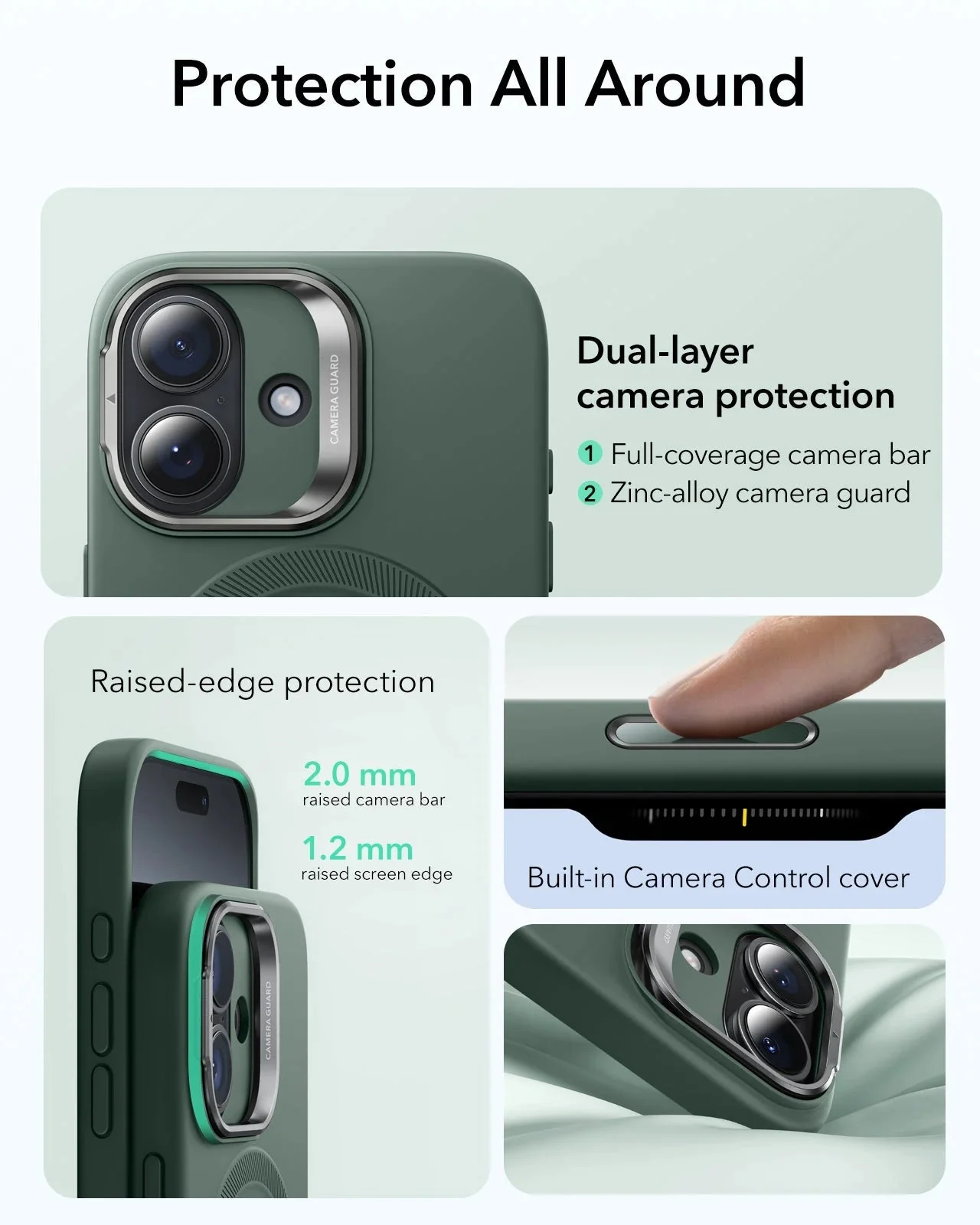 iPhone 17 Cloud Soft Magnetic Case (Camera Control, Stash Stand) - Olive Green - Image 4