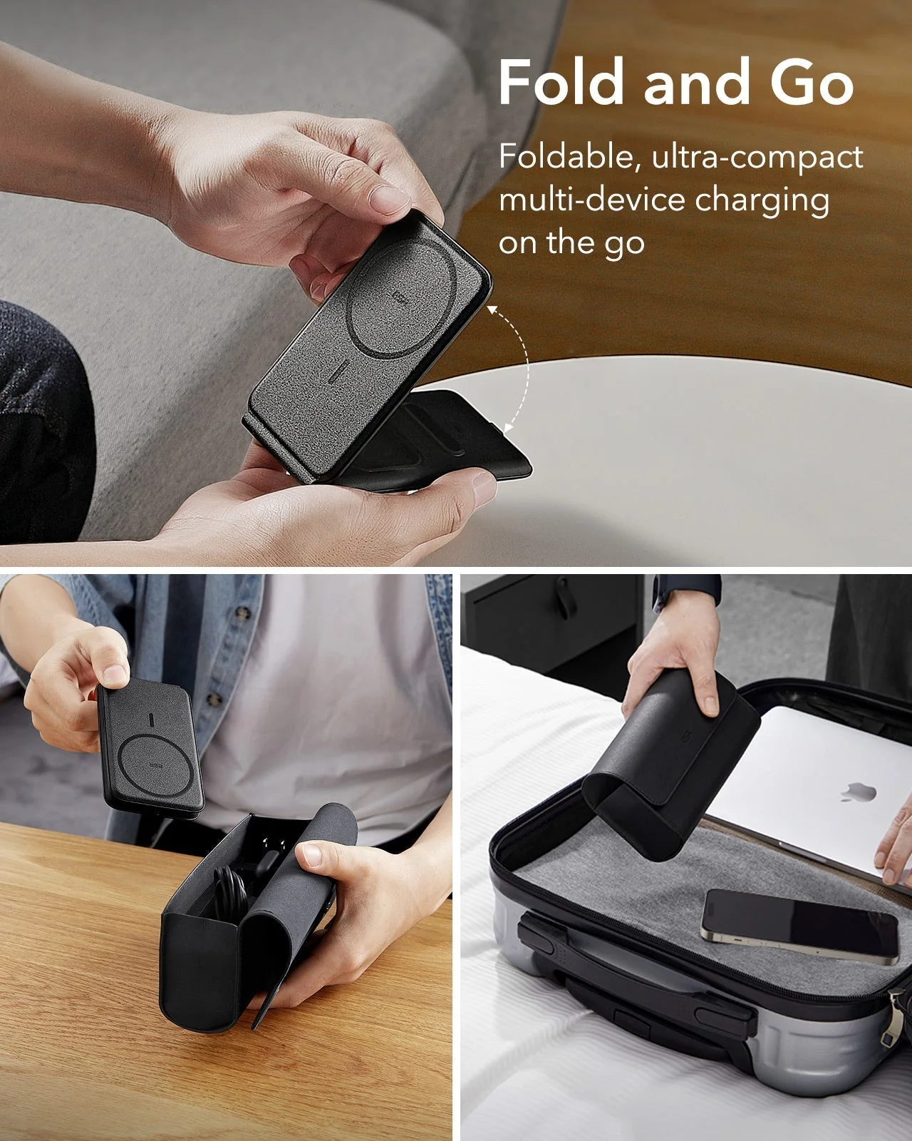 HaloLock™ 3-in-1 Travel Wireless Charging Set - White - AU Plug - Image 4
