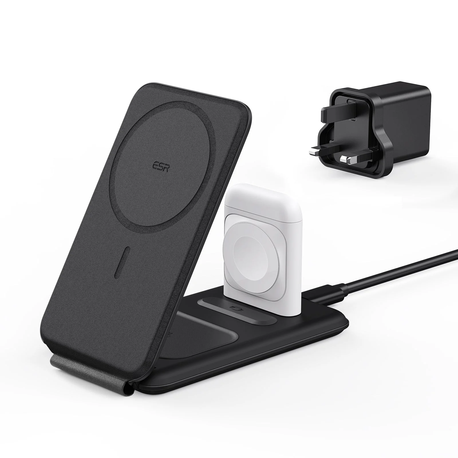 HaloLock™ 3-in-1 Travel Wireless Charging Set - White - UK Plug - Image 11