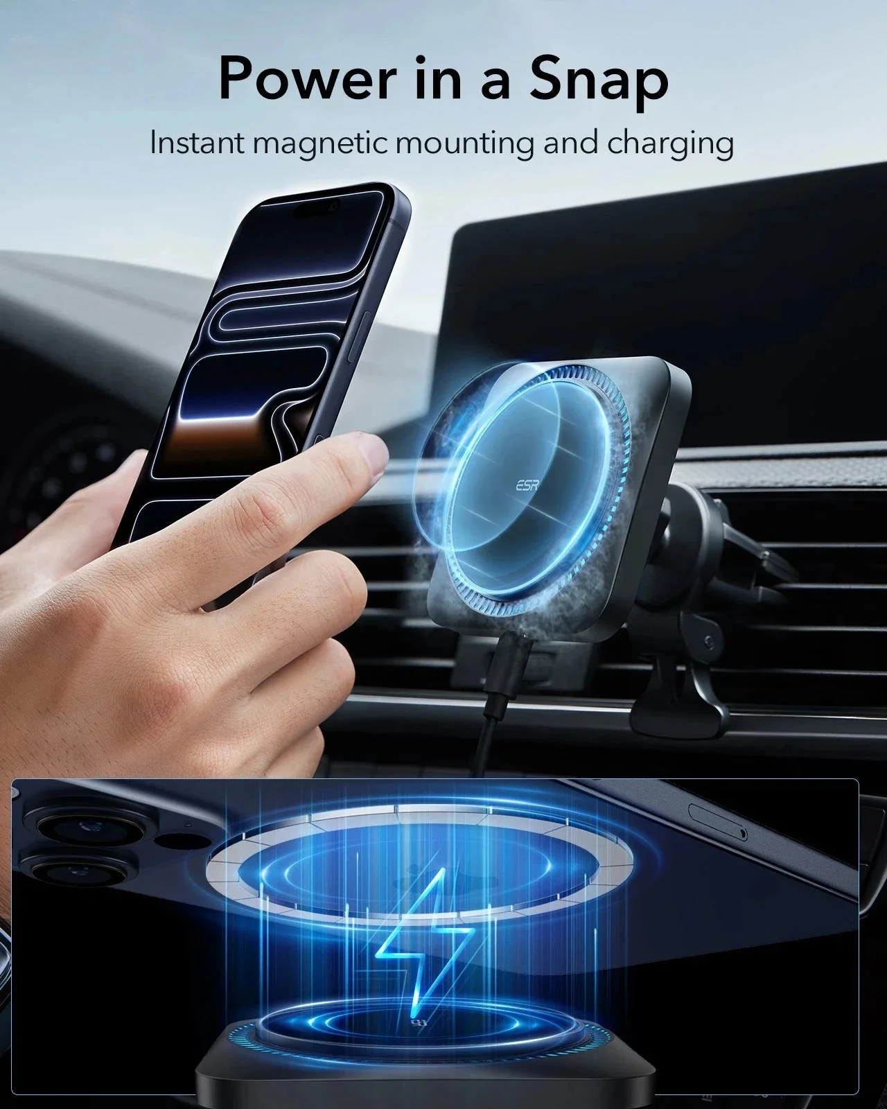 Wireless Car Charger with CryoBoost™ (HaloLock) - Wireless Charger - Image 11