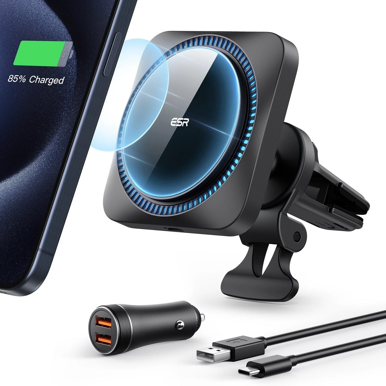 Wireless Car Charger with CryoBoost™ (HaloLock) - Wireless Charger - Image 3