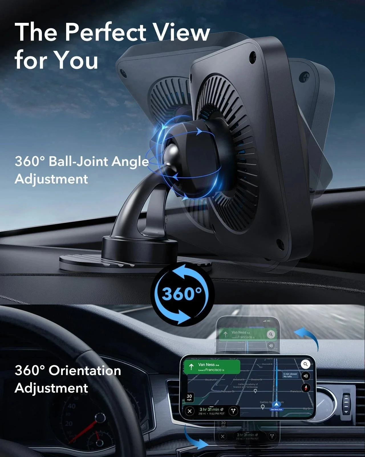 Wireless Car Charger with CryoBoost™ (HaloLock) - Wireless Charger with 36W Adapter - Image 5