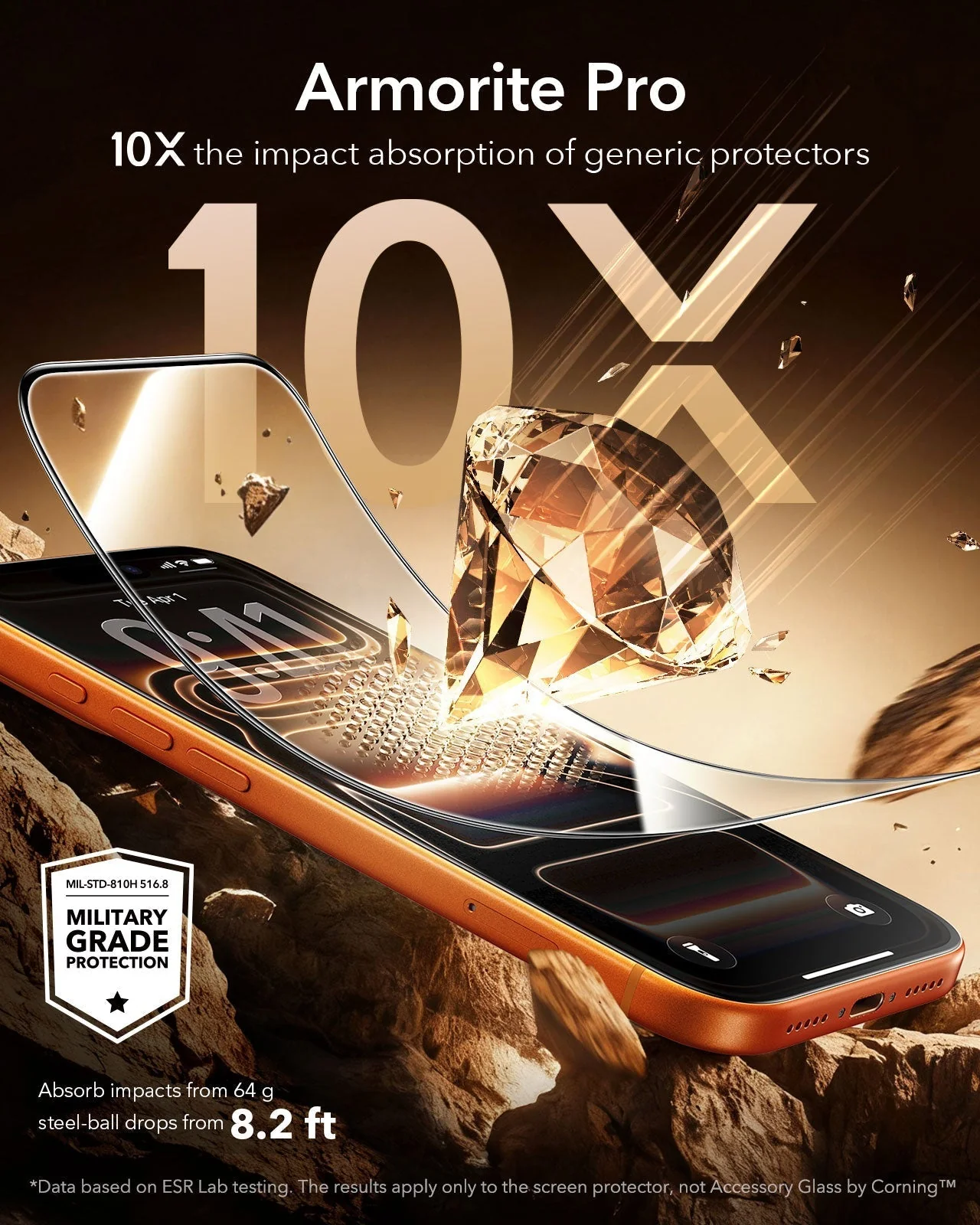 iPhone 17 Pro Bundle Classic Hybrid Magnetic Case (Camera Control, Stash Stand) and Armorite Pro Screen Protector - Frosted Orange - Image 5