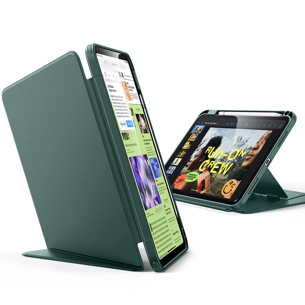 iPad 10th Generation Flip Magnetic Case with Pencil Holder - Green - Image 3
