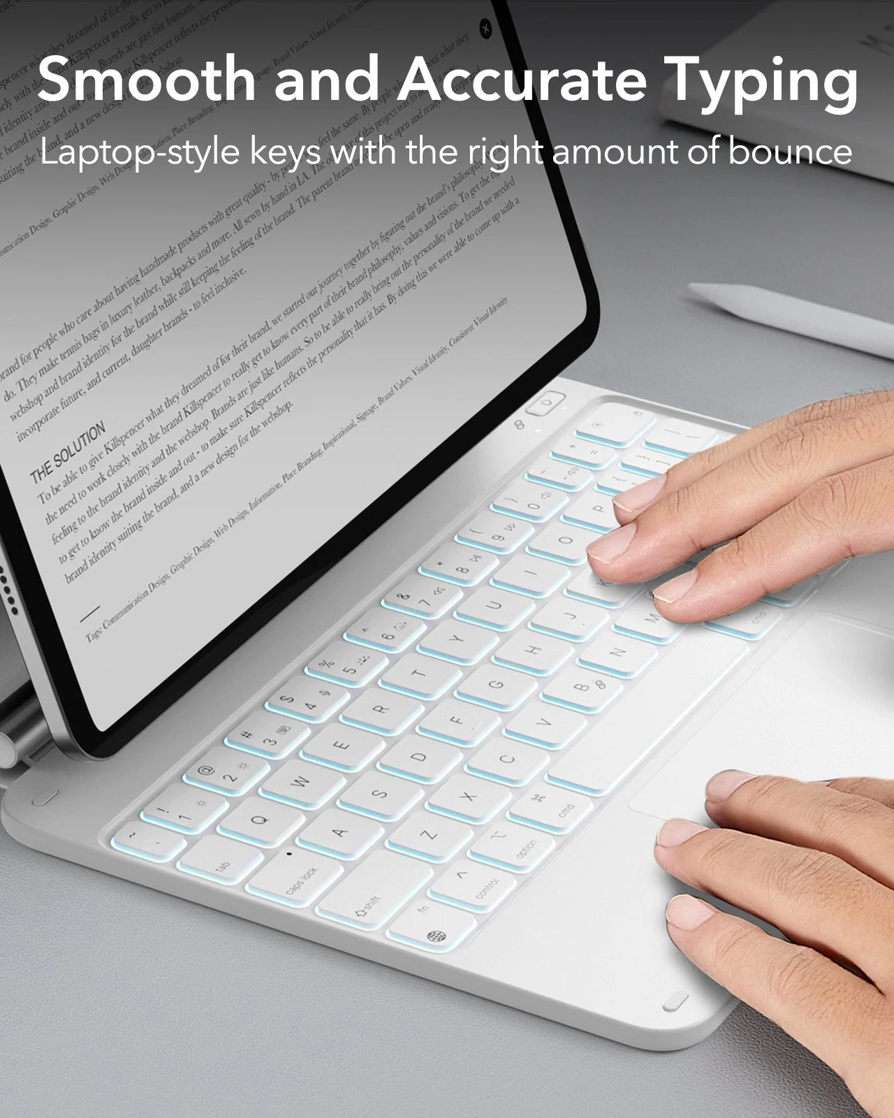 iPad 10th Generation Rebound Magnetic Keyboard Case - US Layout-White - Image 6