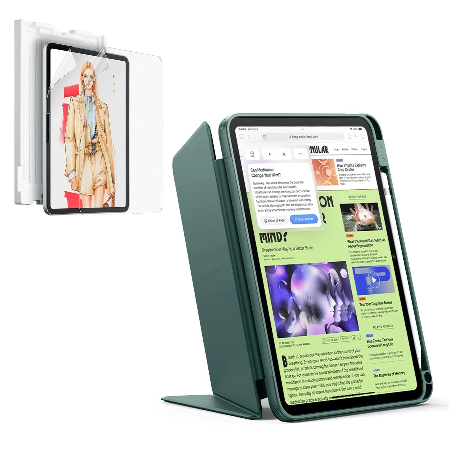 iPad 11" (A16, 2025) Flip Art Bundle - Green