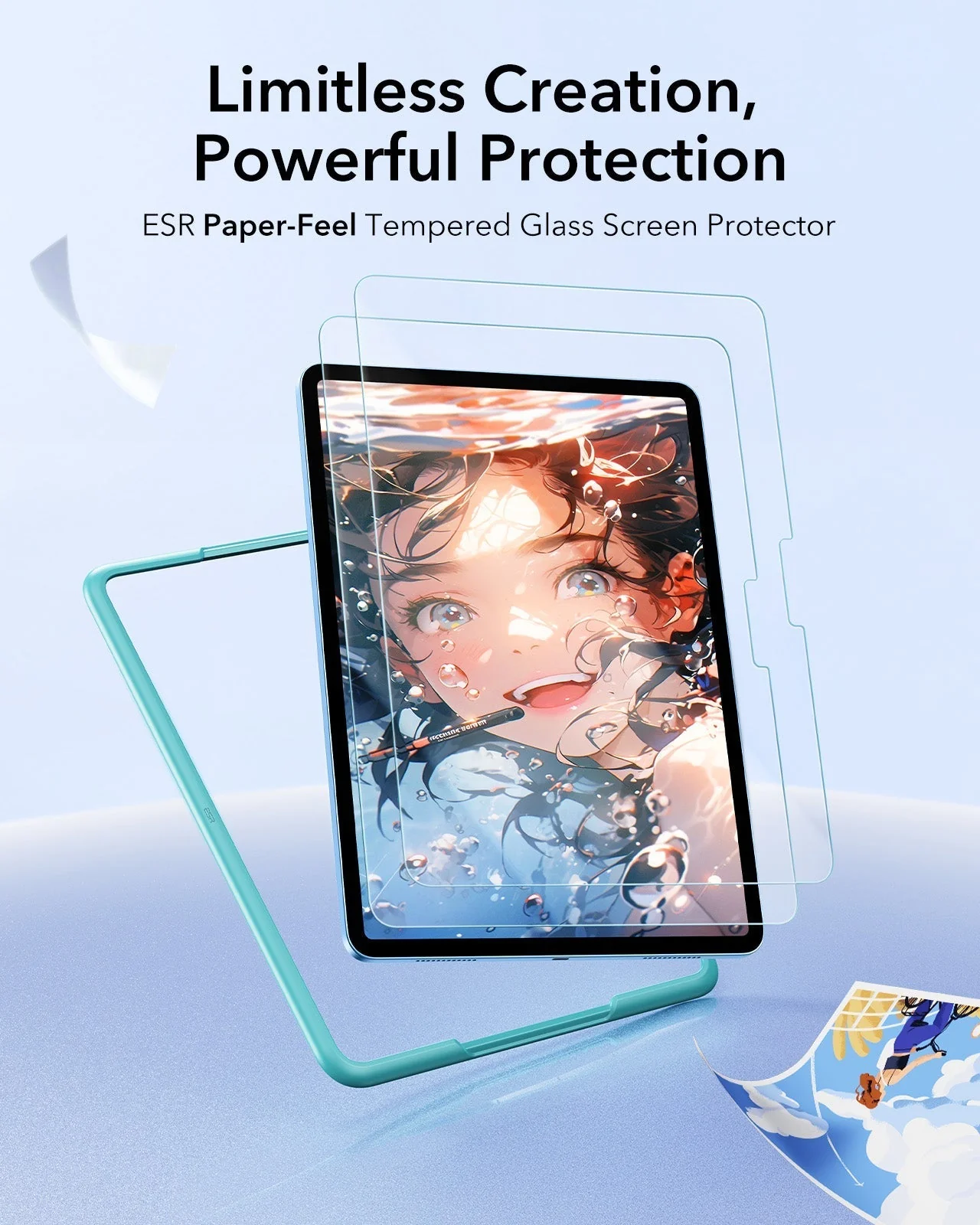 iPad 11" (A16, 2025) Paper-Feel Tempered Glass Screen Protector - 2 Pack - Image 3