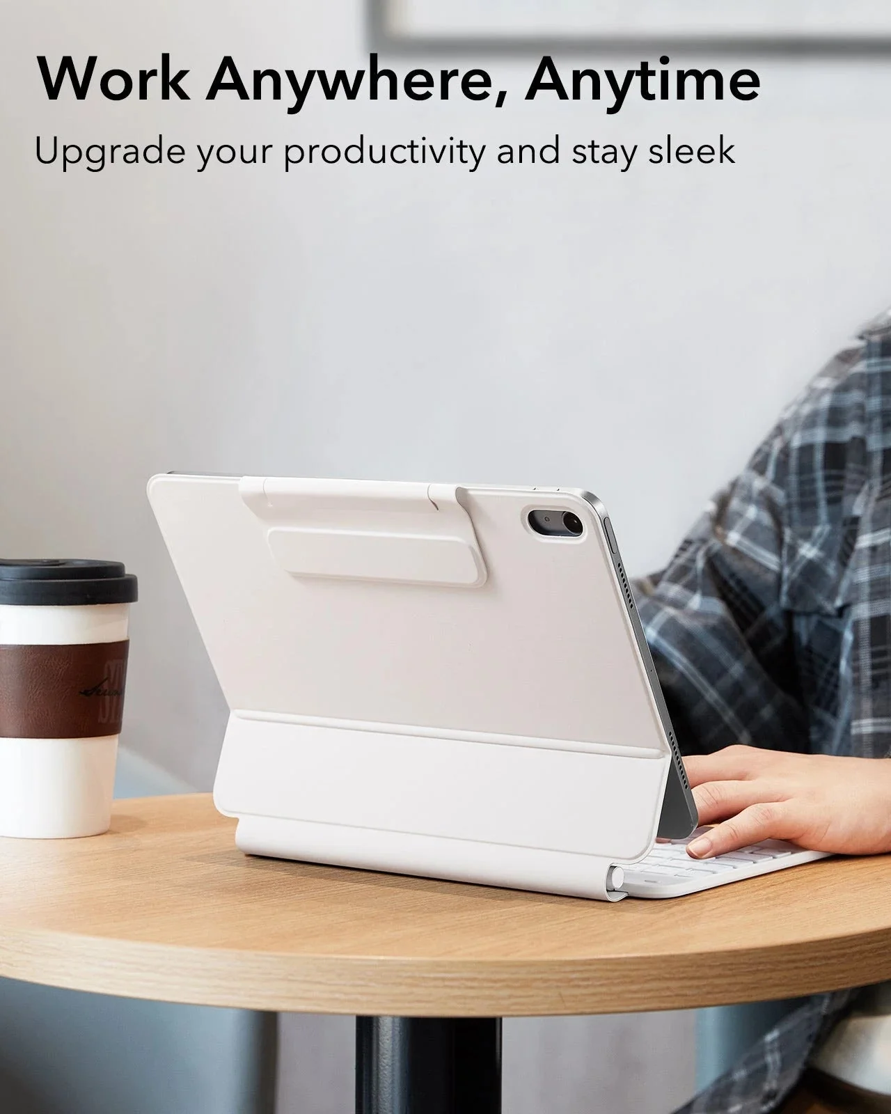 iPad 11" (A16, 2025) Rebound Magnetic Keyboard Case and Paper-Feel Screen Protector Bundle-US Layout-White - Image 5