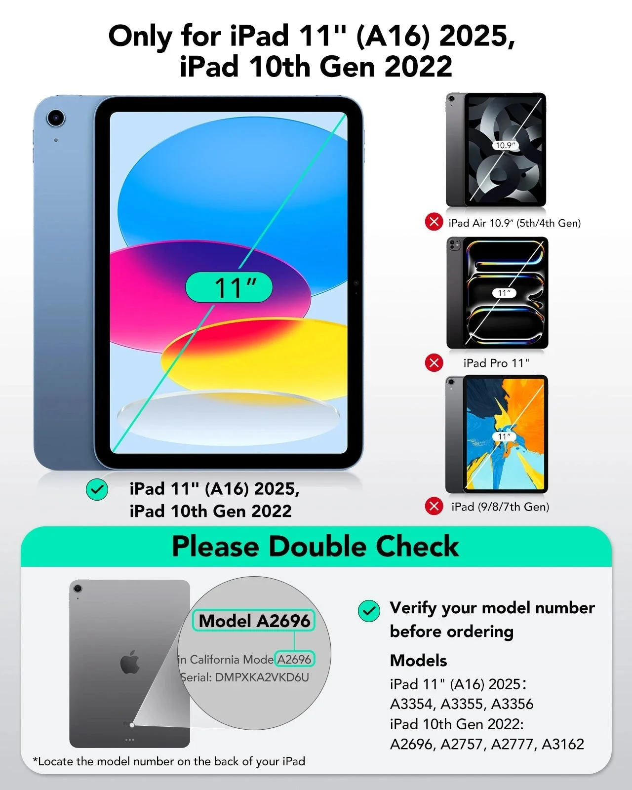 iPad 11th" (A16, 2025) Rebound Magnetic Keyboard Case - US Layout-White - Image 2