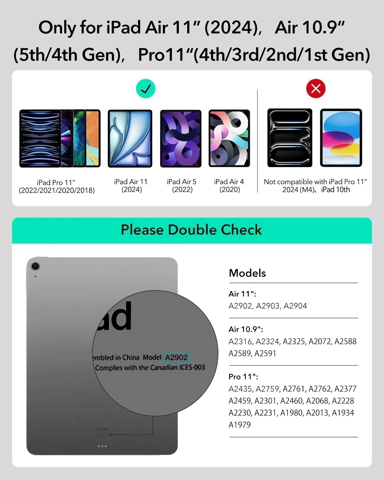 iPad Air 10.9” (5th/4th Gen), and Pro 11” (4th/3rd/2nd/1st Gen) Rebound Magnetic Keyboard Case 360 - US Layout-Black - Image 2