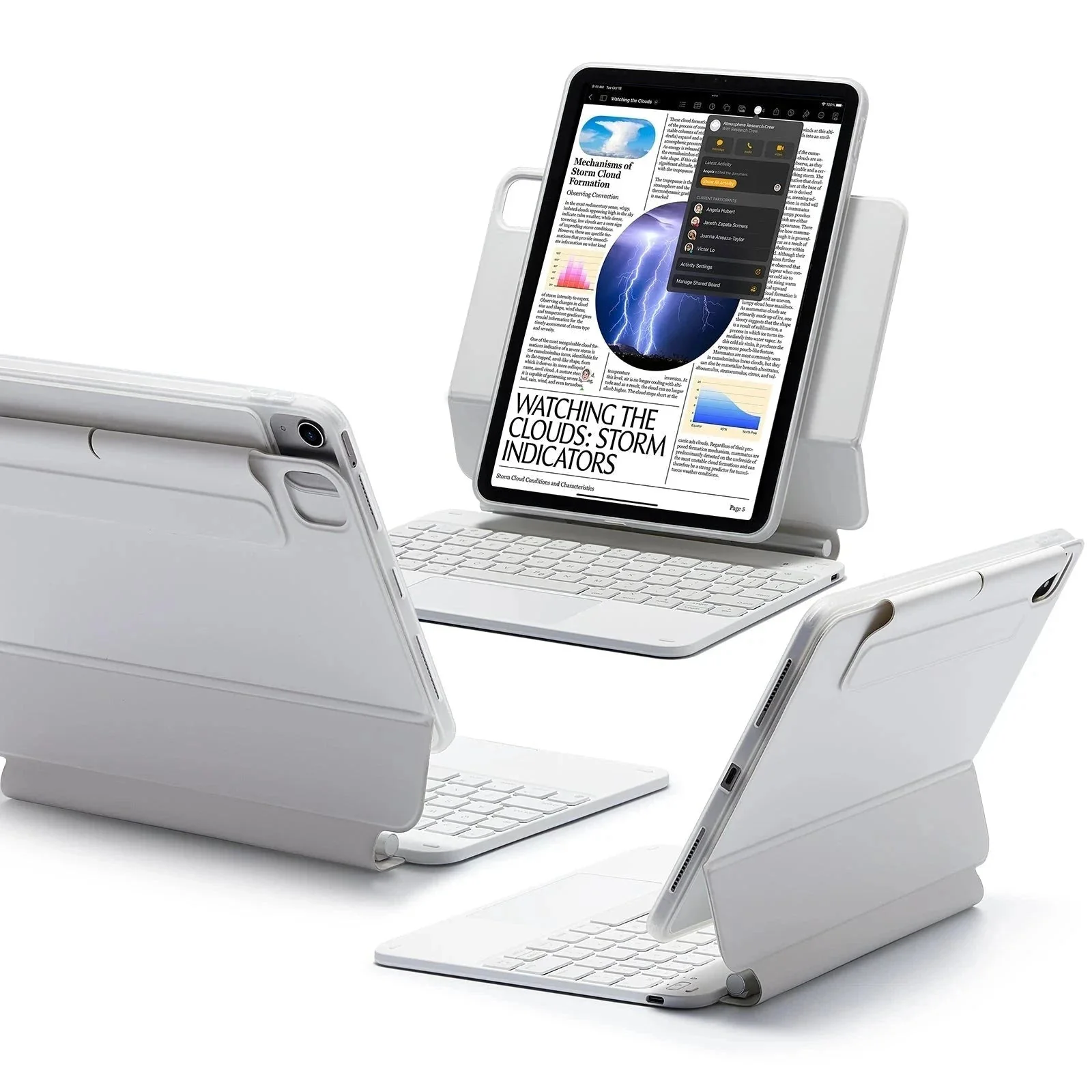 iPad Air 10.9” (5th/4th Gen), and Pro 11” (4th/3rd/2nd/1st Gen) Rebound Magnetic Keyboard Case 360 - US Layout-White