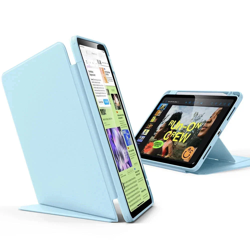 iPad Air 11" (2024), Air 10.9" (5th/4th Gen) Flip Magnetic Case with Pencil Holder - Sky Blue - Image 3
