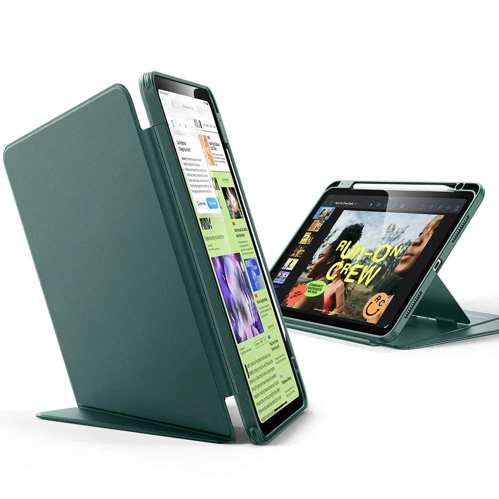iPad Air 11" (2025) Flip Magnetic Case with Pencil Holder - Green - Image 3