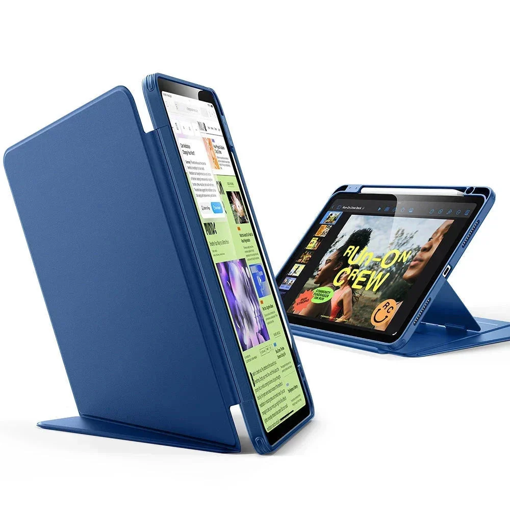 iPad Air 11" (2025) Flip Magnetic Case with Pencil Holder - Navy Blue - Image 3