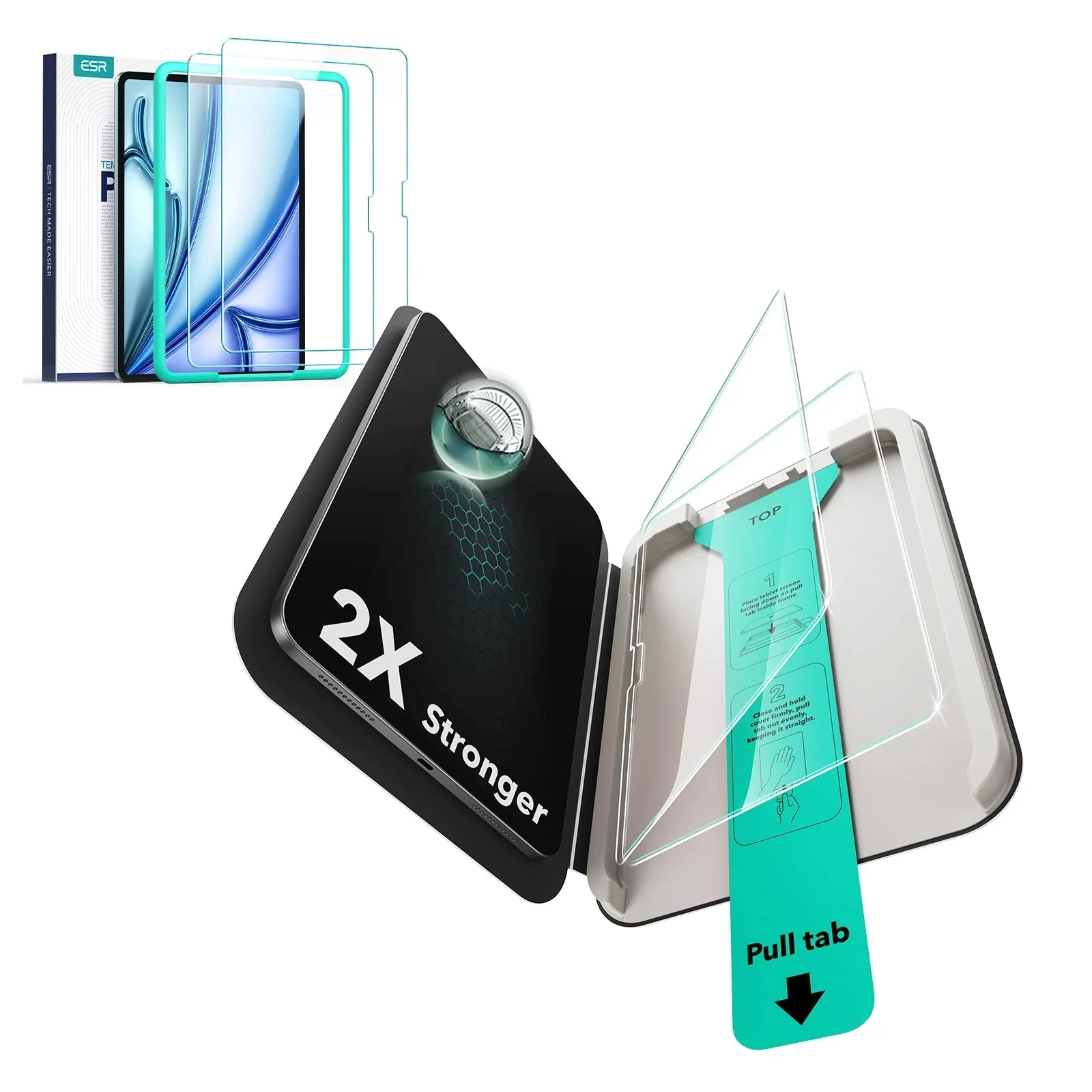 iPad Air 11" (2025) Paper-Feel Tempered-Glass Screen Protector Set - 2 Paper-Feel Tempered-Glass + 2 UltraFit Classic
