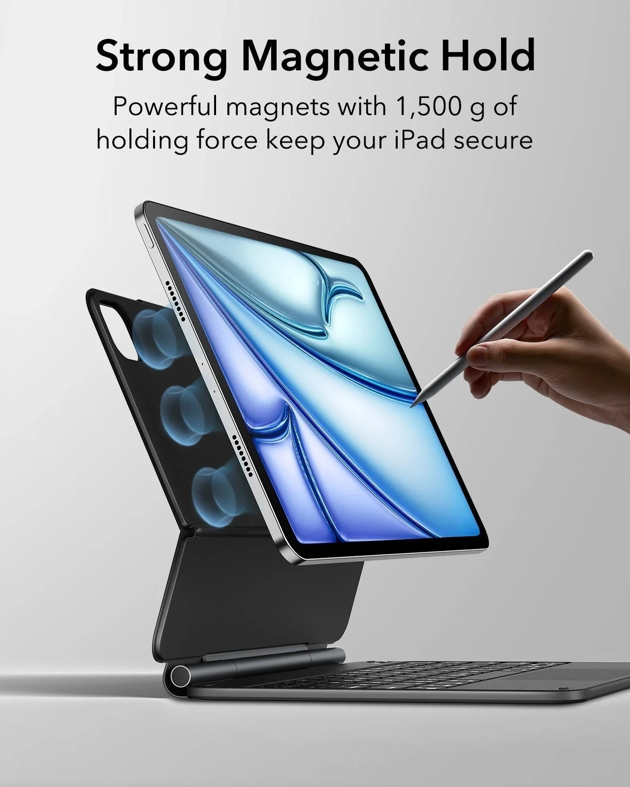 iPad Air 11” (2025) Rebound Magnetic Keyboard Case - US Layout-Black - Image 6