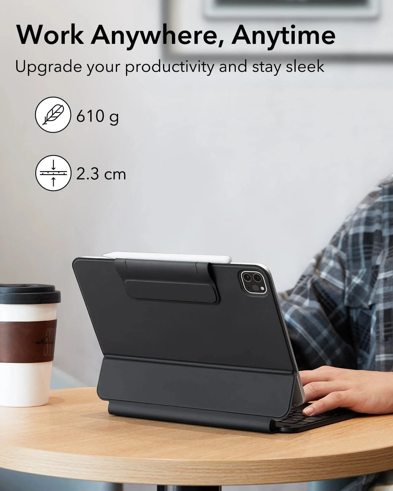 iPad Air 11” (2025) Rebound Magnetic Keyboard Case - US Layout-Black - Image 9
