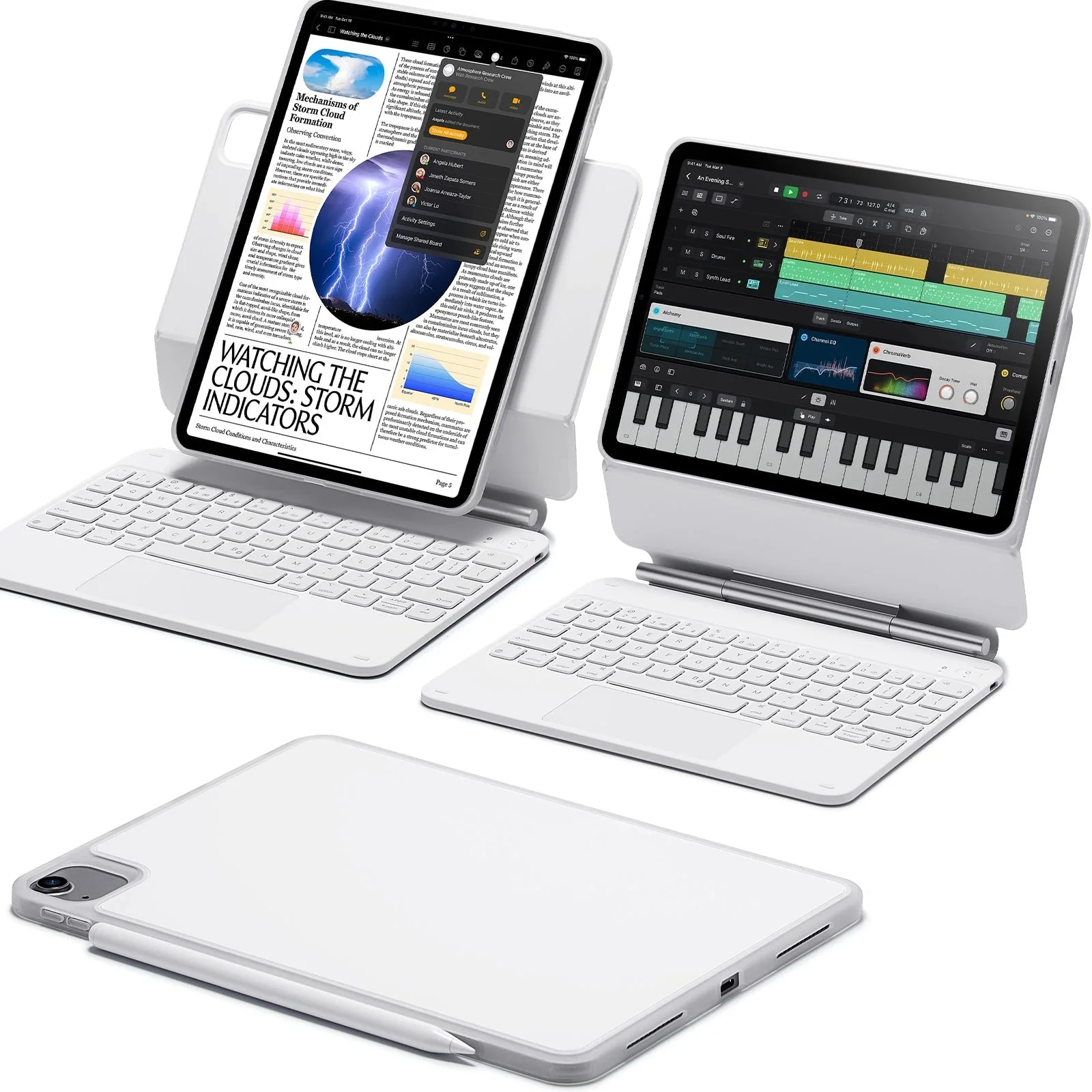 iPad Air 11” (2025) Rebound Magnetic Keyboard Case 360 - DE Layout-White