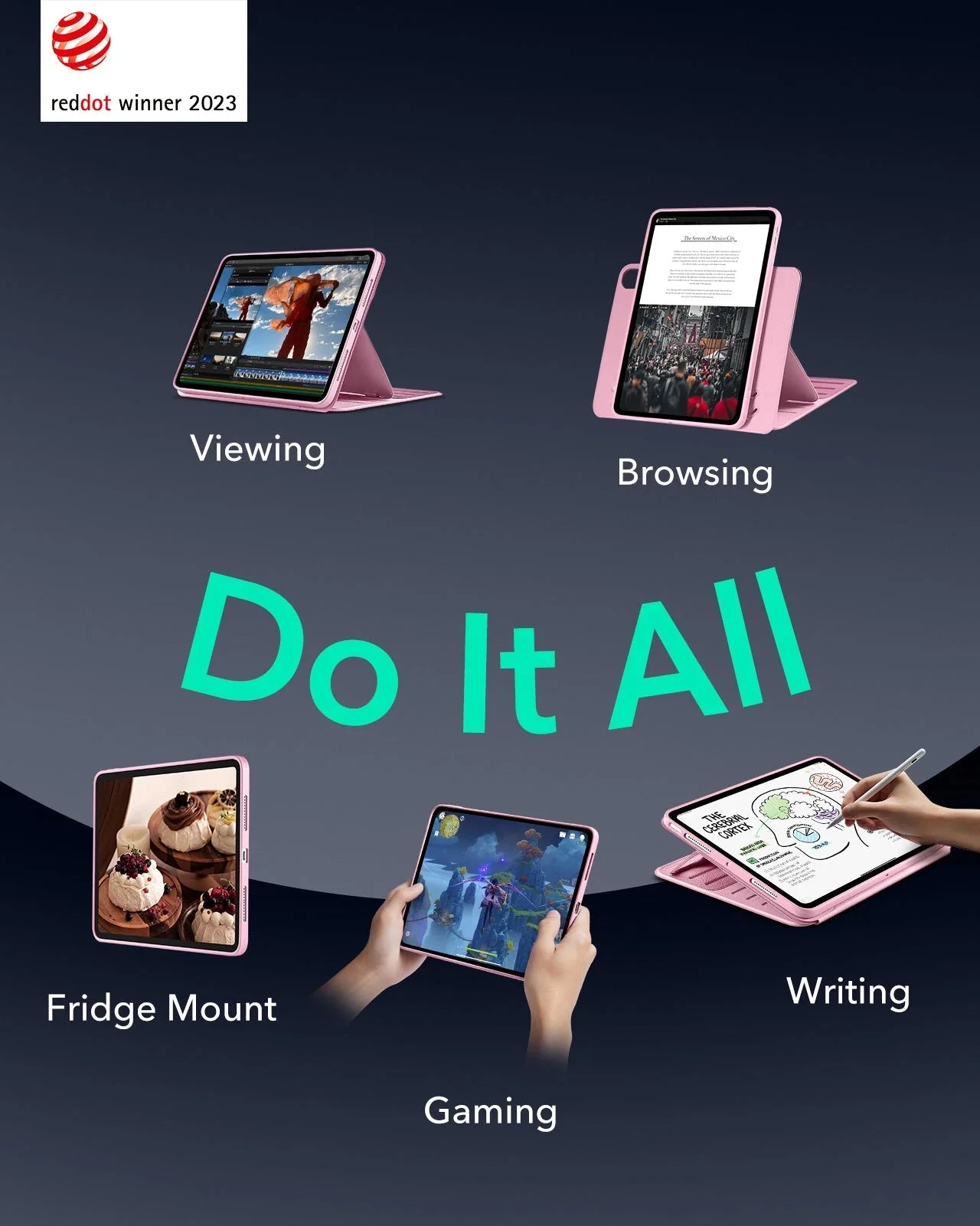 iPad Air 11" (2025) Shift Magnetic Case - Pink - Image 2