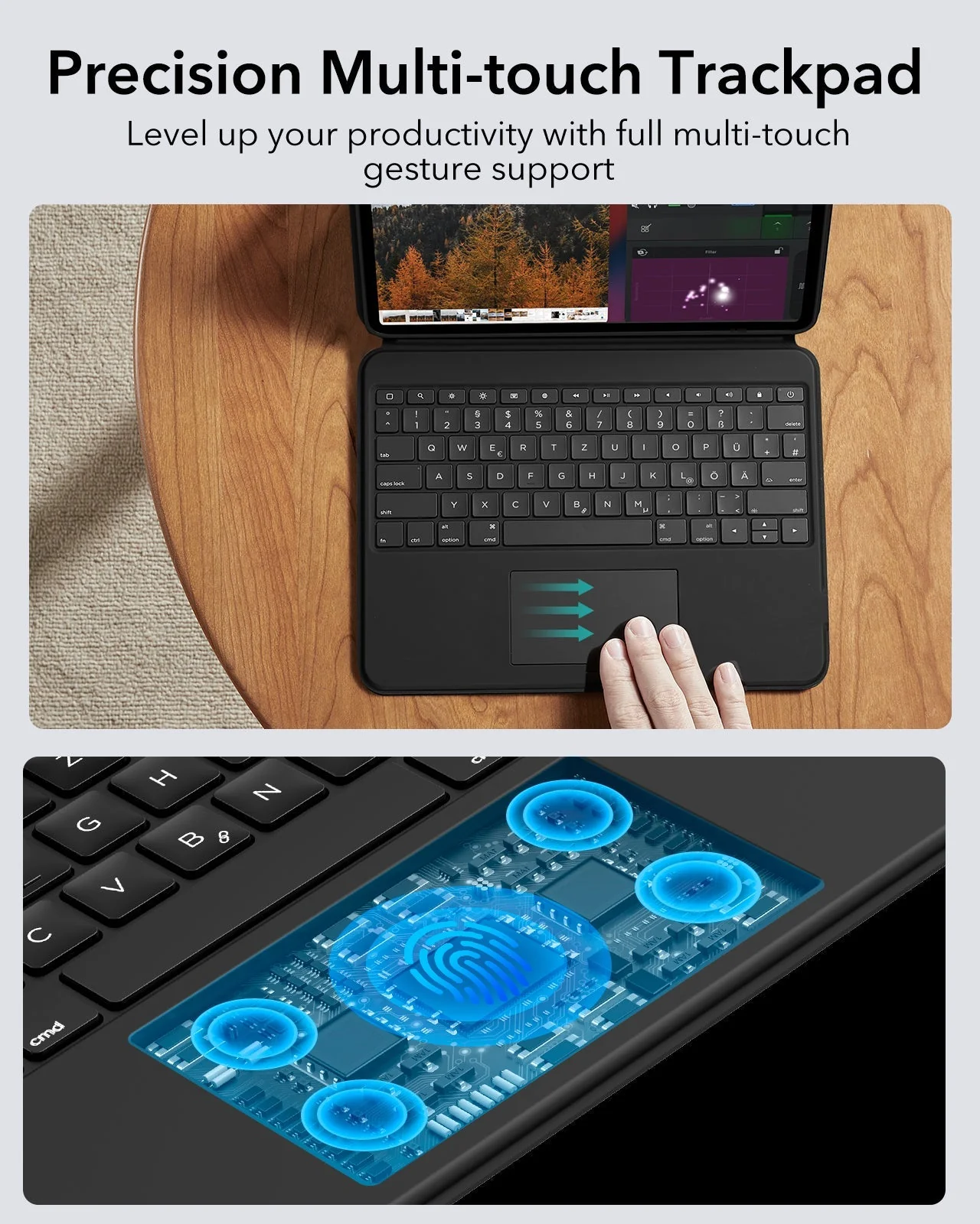 iPad Air 13” (2024) Ascend Keyboard Case - DE Layout-Black - Image 6