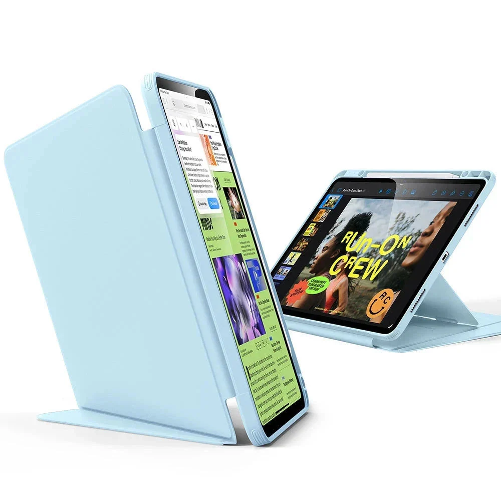 iPad Air 13" (2024) Flip Magnetic Case with Pencil Holder - Sky Blue - Image 3