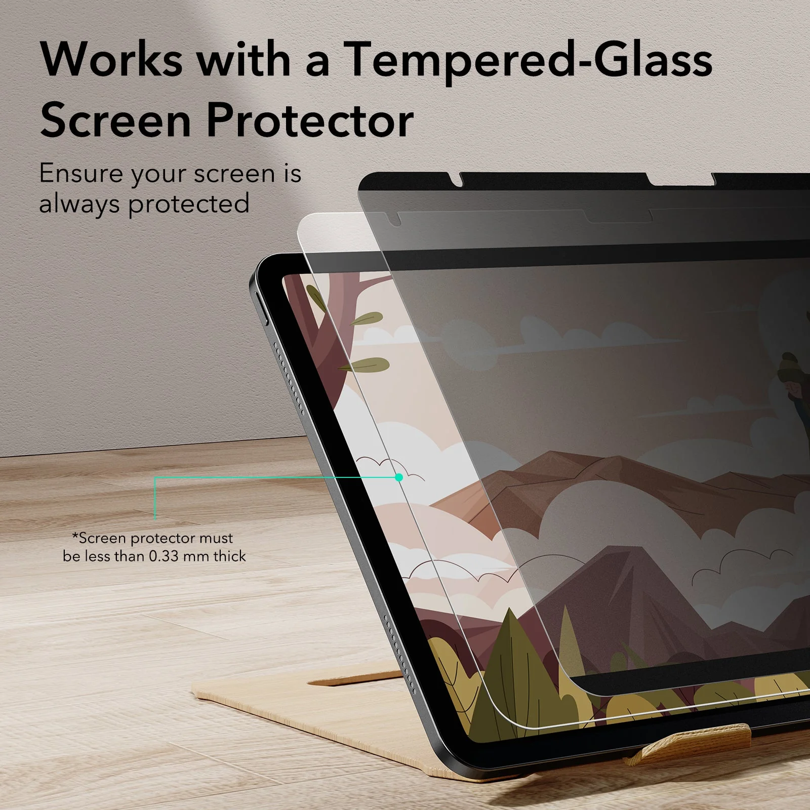 iPad Air 13" (2024) Privacy Magnetic Screen Protector Set - 1 Privacy + 2 Tempered-Glass - Image 5