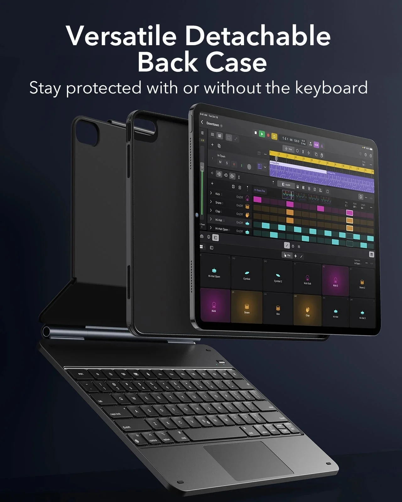 iPad Air 13” (2024) Rebound Magnetic Keyboard Case 360 - US Layout-Black - Image 4