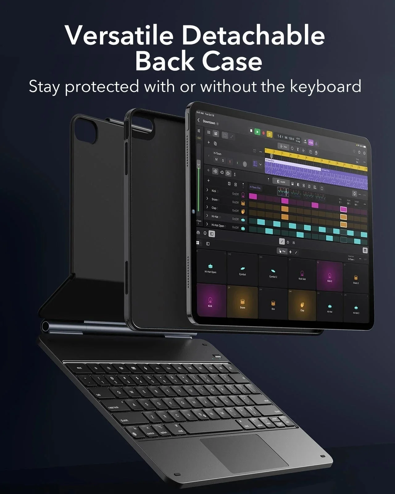 iPad Air 13” (2024) Rebound Magnetic Keyboard Case 360 - US Layout-Blue - Image 4