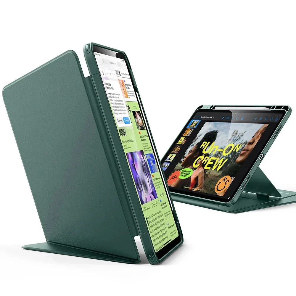 iPad Air 13" (2025) Flip Magnetic Case with Pencil Holder - Green - Image 3
