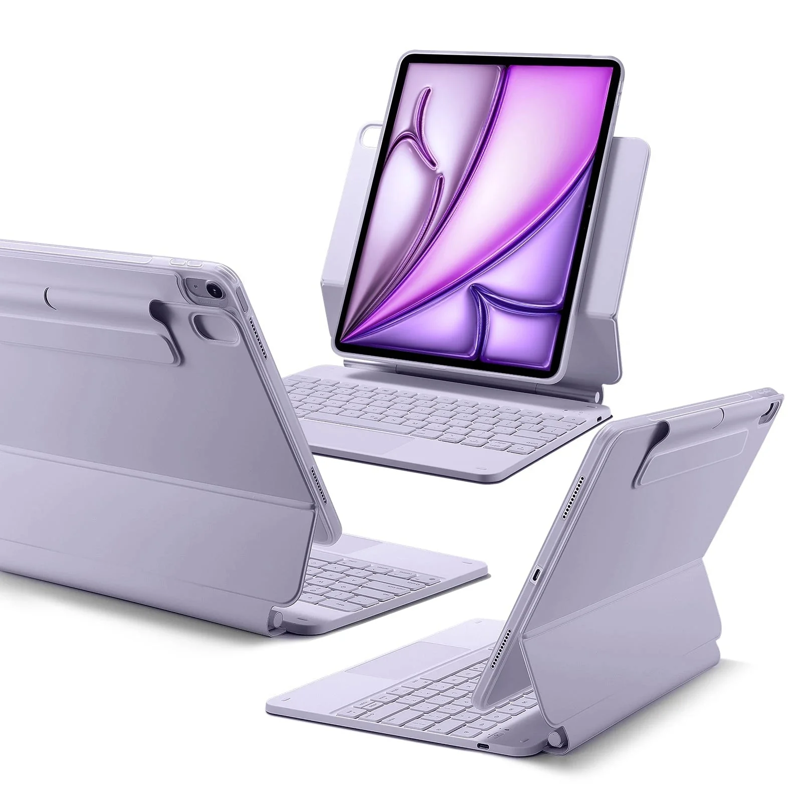 iPad Air 13”(2025) Rebound Magnetic Keyboard Case 360 - US Layout-Purple