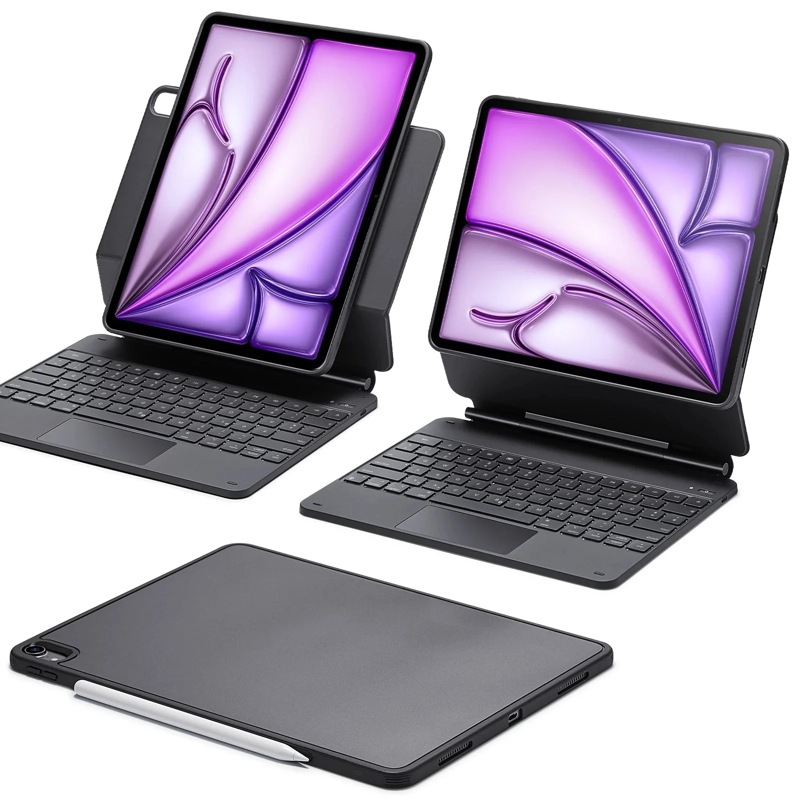 iPad Air 13” (2025) Rebound Magnetic Keyboard Case 360 - DE Layout-Black