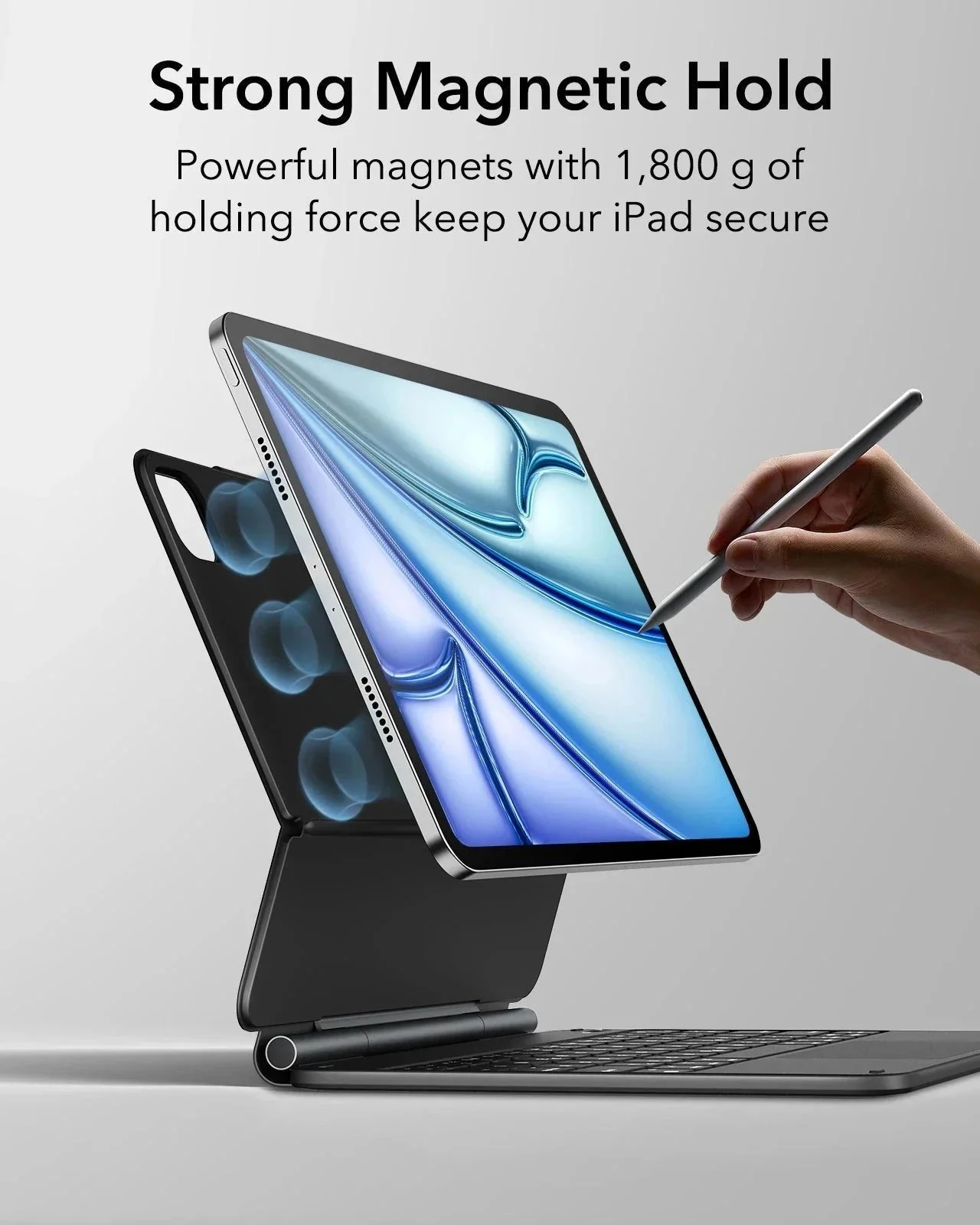 iPad Air 13″ (2025) Rebound Magnetic Keyboard Case - DE Layout - Image 6