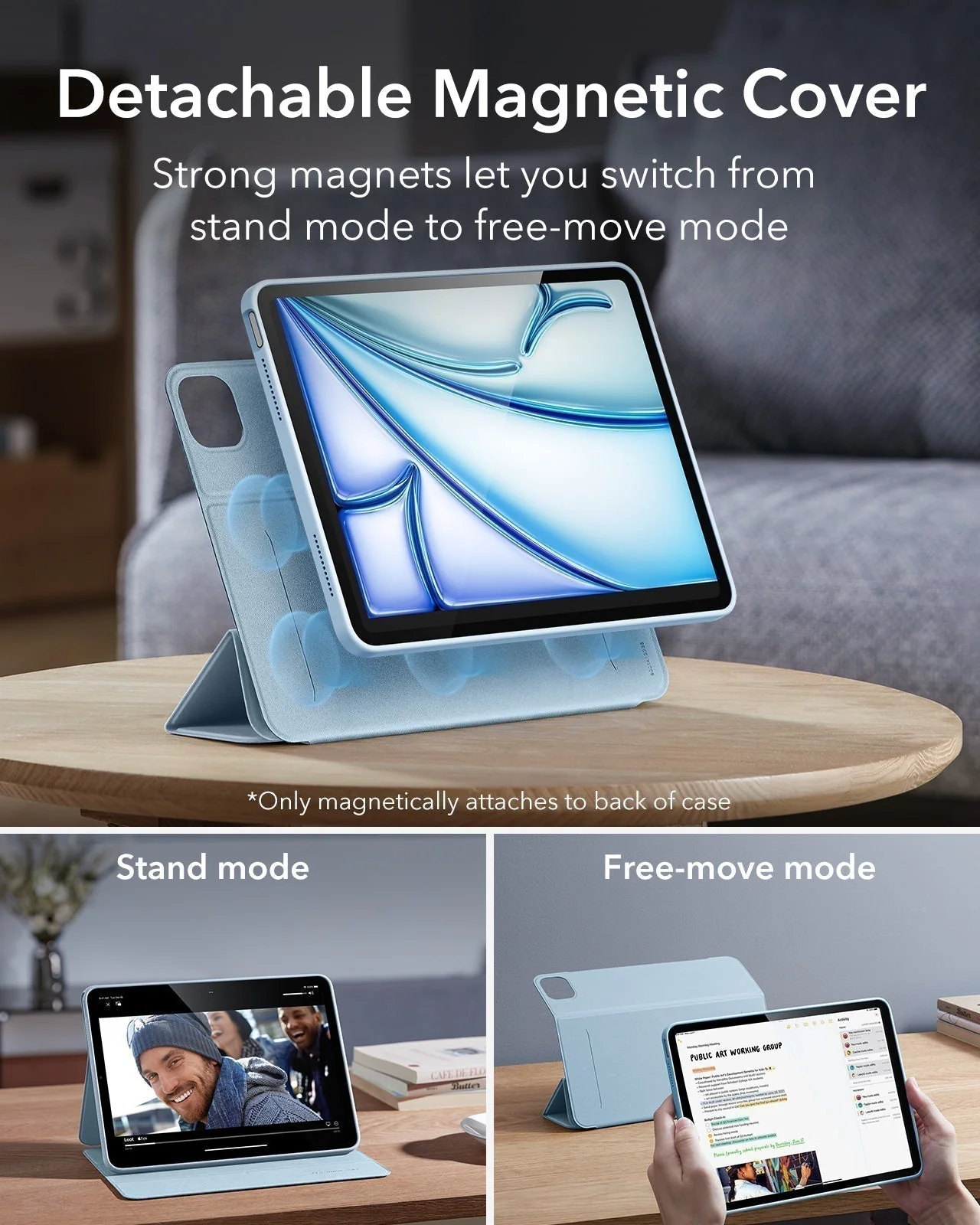 iPad Air 11ʺ (2024), Air 10.9ʺ (5th/4th Gen) Rebound Hybrid Case 360 - Grey - Image 4