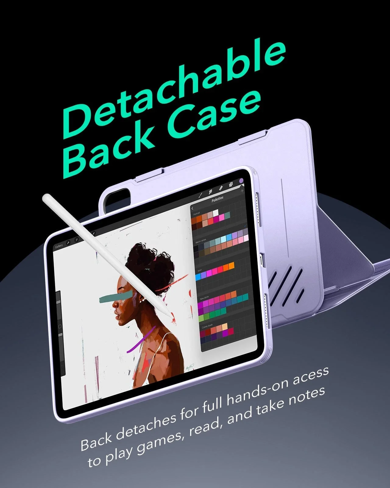 iPad Air 11" (2024), Air 10.9" (5th/4th Gen) Shift Magnetic Case - Light Purple - Image 5