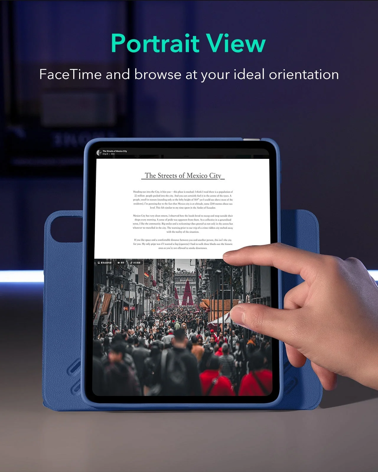 iPad Air 11" (2024), Air 10.9" (5th/4th Gen) Shift Magnetic Case - Navy Blue - Image 6